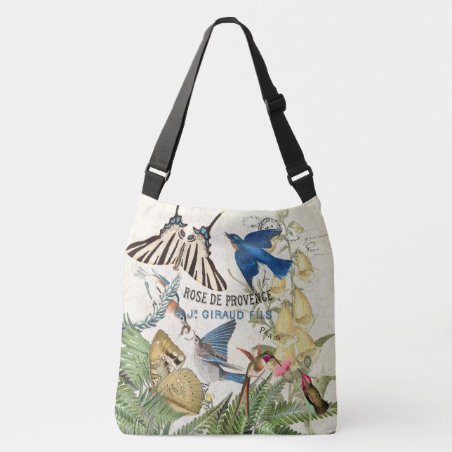 Bluebird Bird Butterfly Hummingbird Moth Tote Bag Tragetaschen Mit Langen Trägern (Vorderseite)