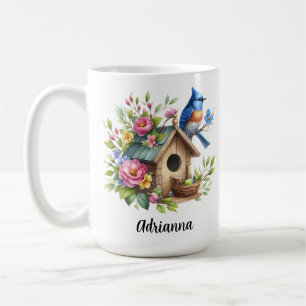 Bluebird Birdhouse Blume Springtime Garden Kaffeetasse