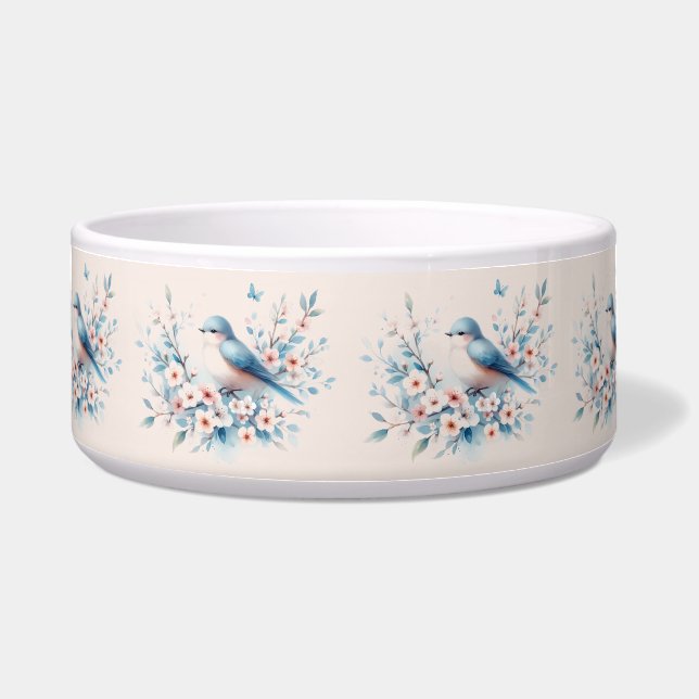 Bluebird Blossom Watercolor Serenity Napf (Vorderseite)