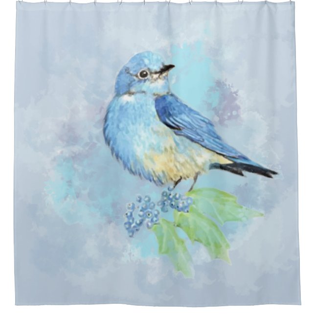 Bluebird Blue Bird Art Duschvorhang (Vorderseite)