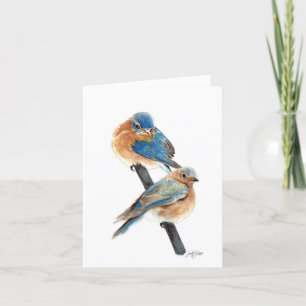 Bluebird Couple Dankeskarte