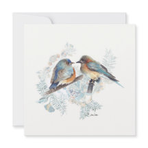 Bluebird Couple Wasserfarbe mit Blumen