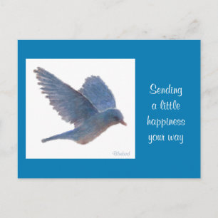 Bluebird Digital Realism Painting Happiness Card Postkarte