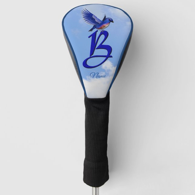 Bluebird Elegant Monogram Anfangsbuchstabe B Perso Golf Headcover (Vorderseite)