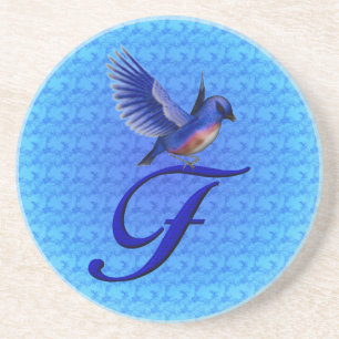 Bluebird Elegant Monogram Initial F Untersetzer