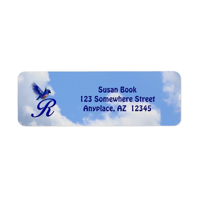 Bluebird Elegant Monogram Initial R Return Address (Vorne)