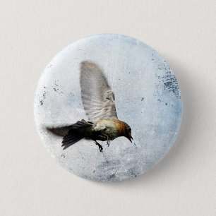 Bluebird Grunge Button