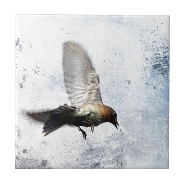 Bluebird Grunge Fliese (Vorderseite)