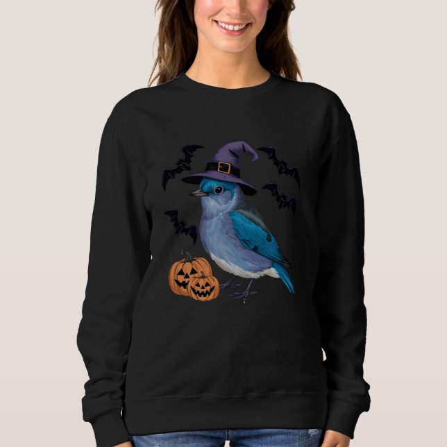 Bluebird Halloween Kostüm Beängstigende Pumpkin-Ba Sweatshirt (Vorderseite)