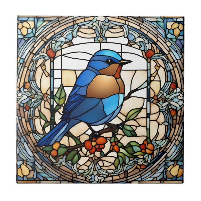 Bluebird-Imitate: Glass Blue Bird Fliese (Vorderseite)