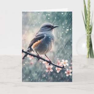Bluebird in Raindrops zum Geburtstag Karte