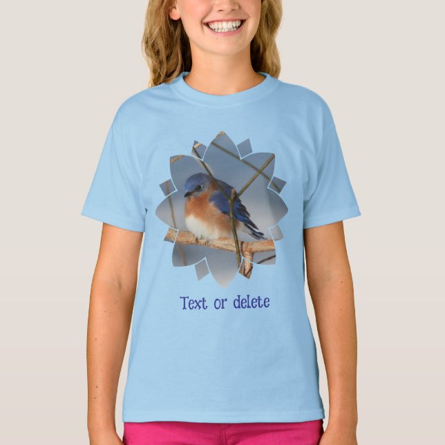 Bluebird In Winter Personalized  T-Shirt (Vorderseite)