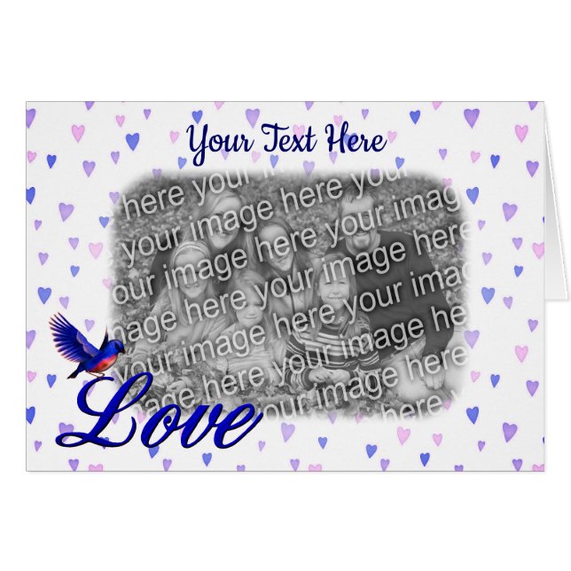 Bluebird Liebe Blue Hearts Personalisiert Foto Car (Vorderseite (Horizontal))