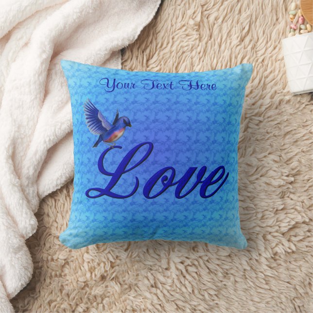 Bluebird-Liebe Personalisiert Kissen (Decke)