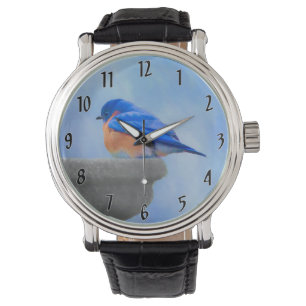 Bluebird-Malerei - Original Bird Art Armbanduhr