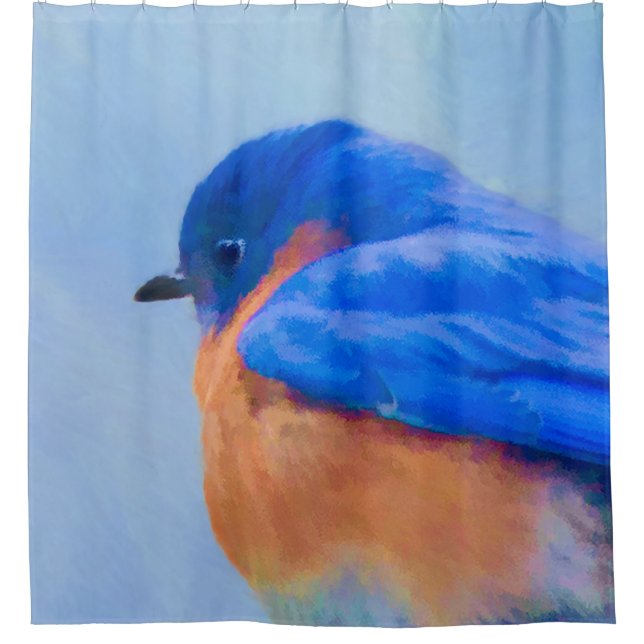 Bluebird-Malerei - Original Bird Art Duschvorhang (Vorderseite)