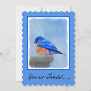 Bluebird-Malerei - Original Bird Art Einladung