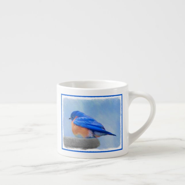 Bluebird-Malerei - Original Bird Art Espressotasse (Rechts)
