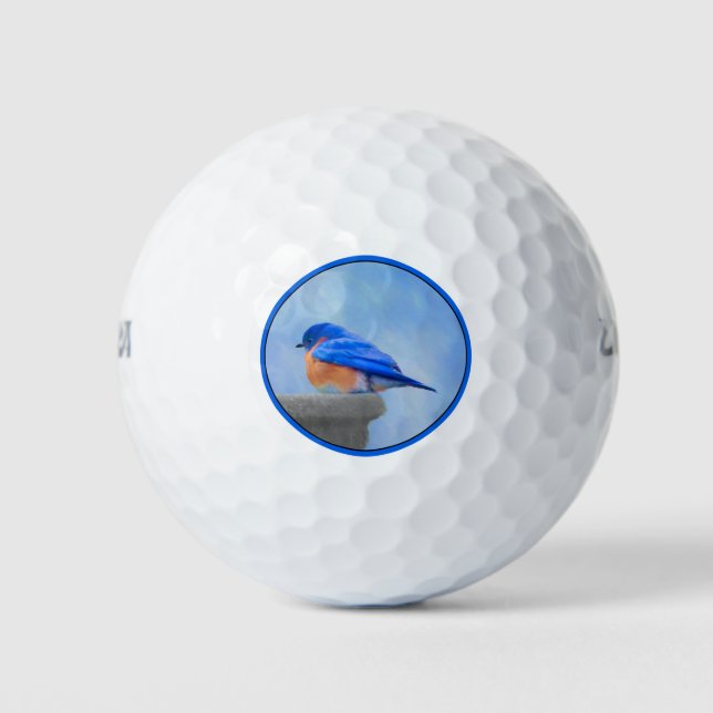 Bluebird-Malerei - Original Bird Art Golfball (Vorderseite)