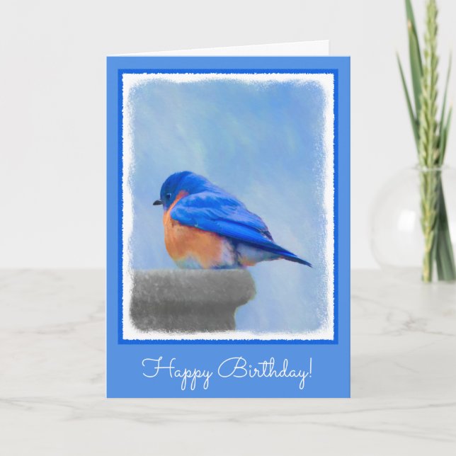 Bluebird-Malerei - Original Bird Art Karte (Vorderseite)
