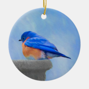 Bluebird-Malerei - Original Bird Art Keramikornament