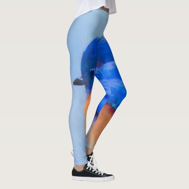 Bluebird-Malerei - Original Bird Art Leggings (Rechts)