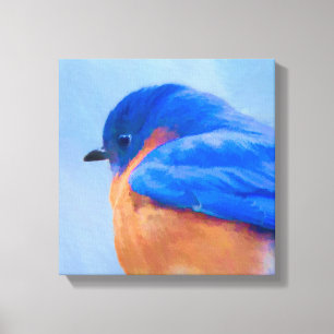 Bluebird-Malerei - Original Bird Art Leinwanddruck