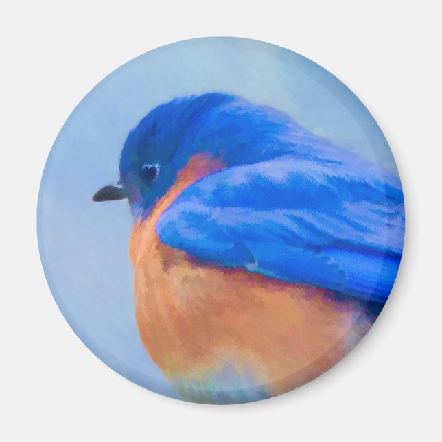 Bluebird-Malerei - Original Bird Art Magnet (Vorne)