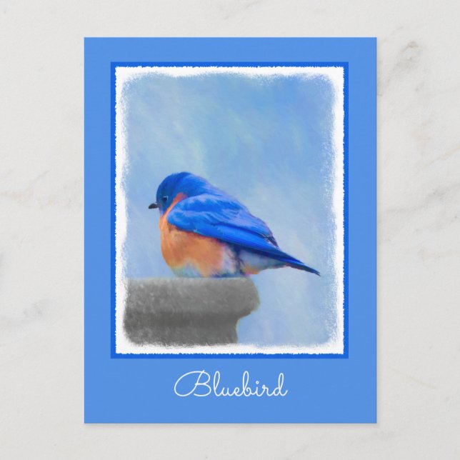 Bluebird-Malerei - Original Bird Art Postkarte (Vorderseite)