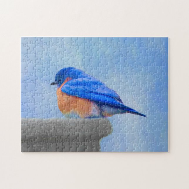 Bluebird-Malerei - Original Bird Art Puzzle (Horizontal)