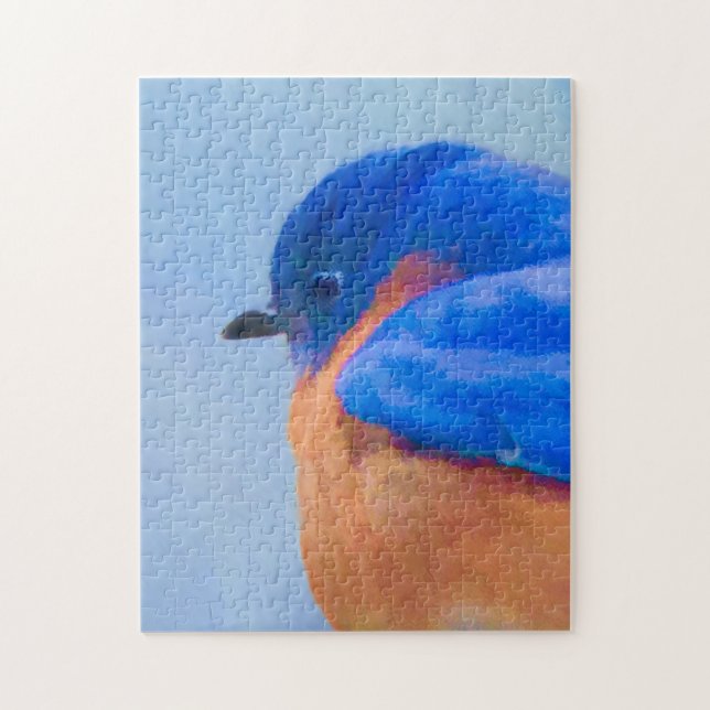 Bluebird-Malerei - Original Bird Art Puzzle (Vertikal)