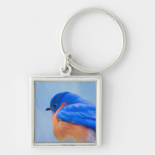 Bluebird-Malerei - Original Bird Art Schlüsselanhänger