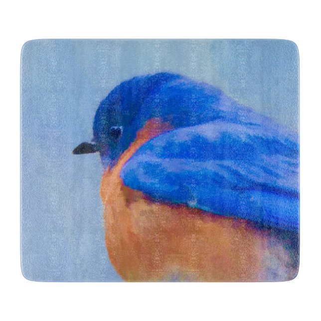 Bluebird-Malerei - Original Bird Art Schneidebrett (Vorderseite)