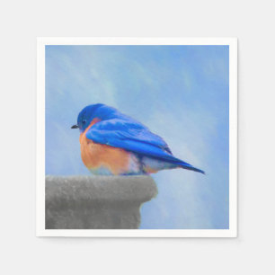 Bluebird-Malerei - Original Bird Art Serviette