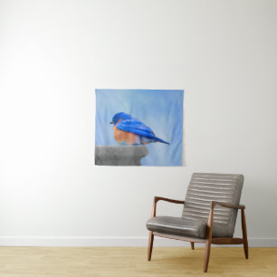 Bluebird-Malerei - Original Bird Art Wandteppich