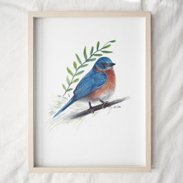 Bluebird-Malkunst Print Poster