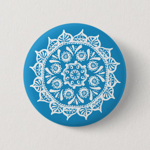 Bluebird Mandala Button