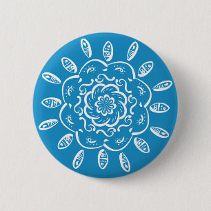 Bluebird Mandala Button