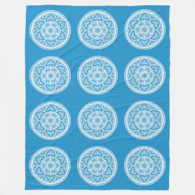 Bluebird Mandala Fleecedecke (Vorderseite)