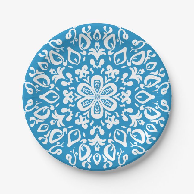 Bluebird Mandala Pappteller (Vorderseite)