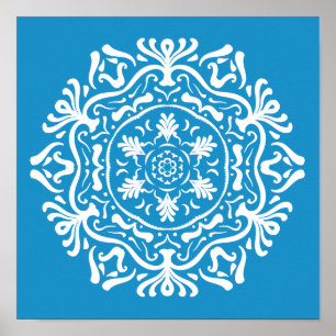 Bluebird Mandala Poster
