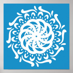 Bluebird Mandala Poster