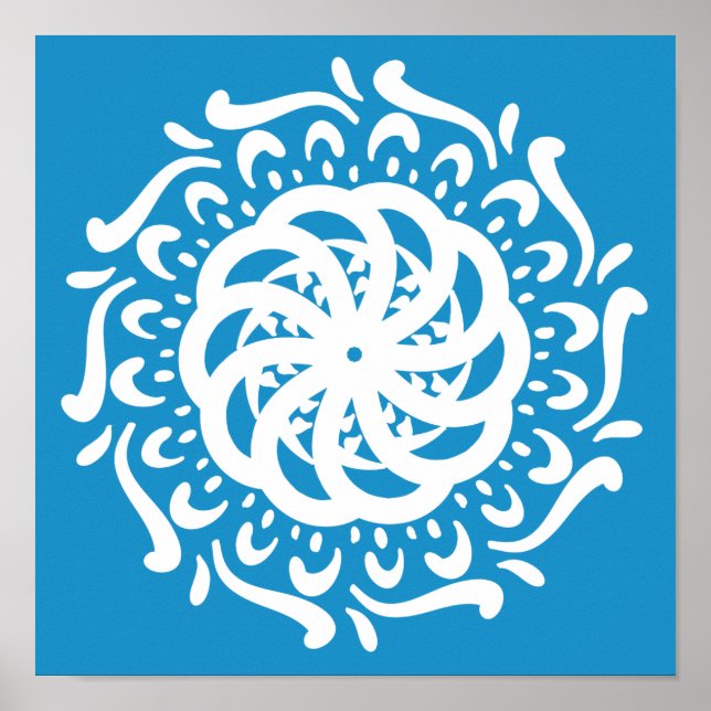 Bluebird Mandala Poster (Vorne)