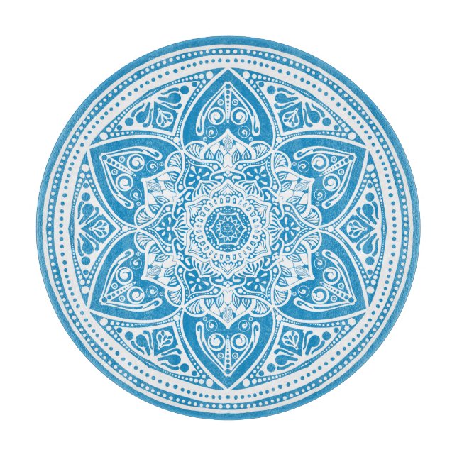 Bluebird Mandala Schneidebrett (Vorderseite)
