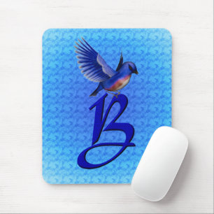 Bluebird Monogram Initial B Mousepad