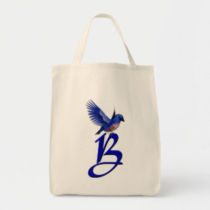 Bluebird Monogram Initial B Tragetasche