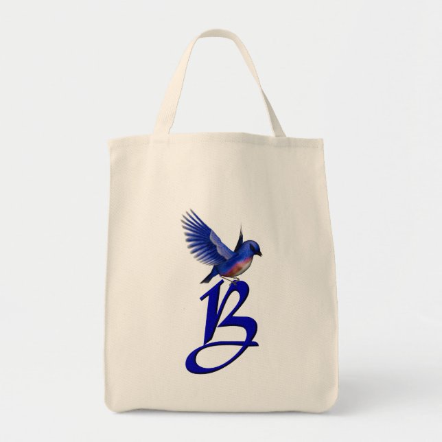 Bluebird Monogram Initial B Tragetasche (Vorne)