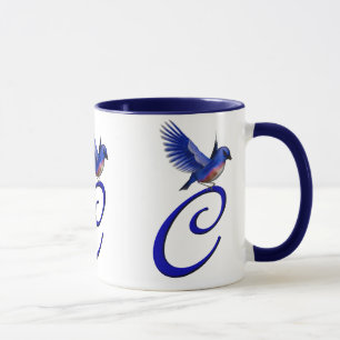 Bluebird Monogram Initial C Elegant Tasse