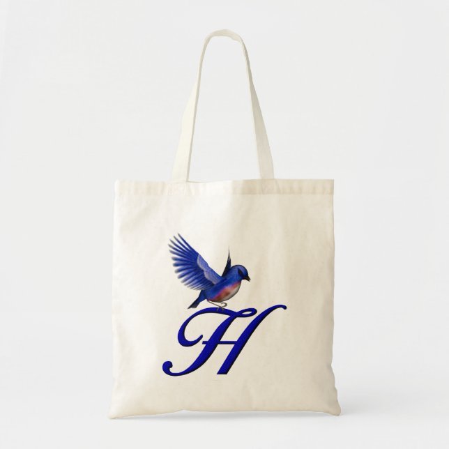 Bluebird Monogram Initial H Tragetasche (Vorne)