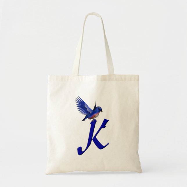 Bluebird Monogram Initial K Tragetasche (Vorne)